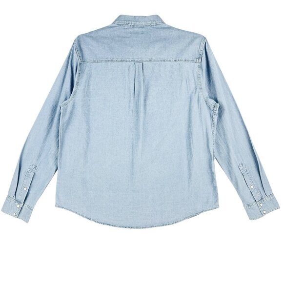 TRUE RELIGION Men's Chambray Long Sleeve Blue Western Pearl Snap Shirt Sz XL NWT - Picture 2 of 14